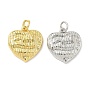 Латунные подвески, сердце, стойки покрытие, долговечный, без кадмия и без свинца, с целью перехода в кольце