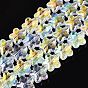 Electroplate Transparent Glass Beads Strands, Flower, AB Color Plated