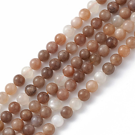 Natural Multi-Moonstone Beads Strands, Round