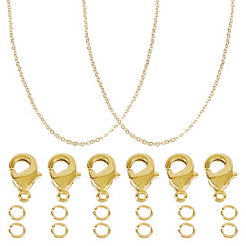 Набор для изготовления ожерелья своими руками, включая латунные кабельные цепи, карабины и открытые соединительные кольца