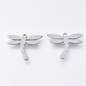 201 Stainless Steel Charms, Laser Cut Pendants, Dragonfly