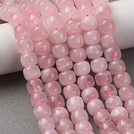 Natural Madagascar Rose Quartz Beads Strands, Old Style Barrel Beads