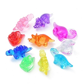 Cabujones de plástico transparente, forma de dinosaurio