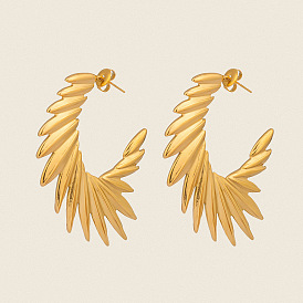 Серьги-гвоздики в форме крыльев ангела из нержавеющей стали в форме буквы С