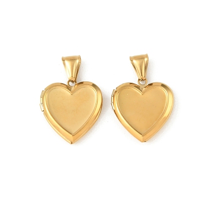 316 подвески из нержавеющей стали Locket, шарма сердца, с 304 защелкой из нержавеющей стали на поручнях, долговечный, ионное покрытие (ip)