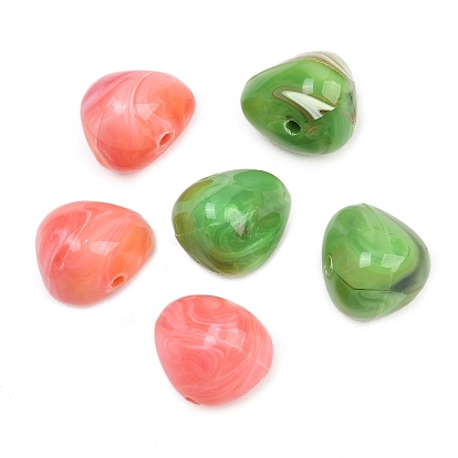 Непрозрачные акриловые бусины, имитирующие драгоценные камни, треугольные, два тона