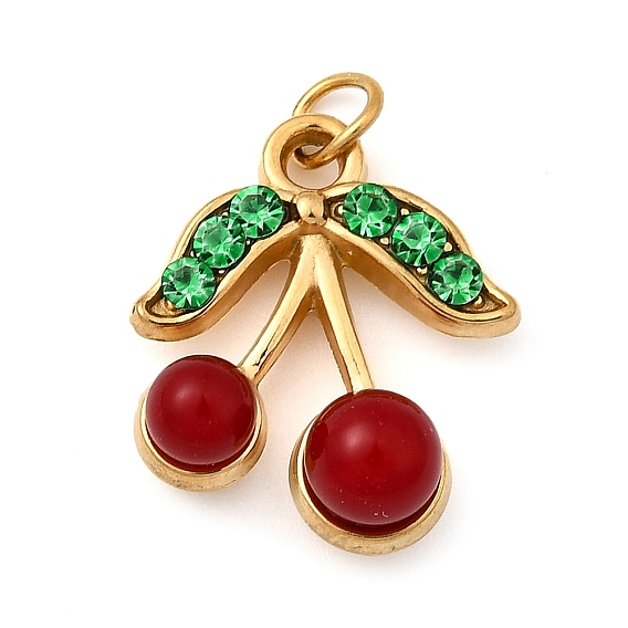 304 из нержавеющей стали стеклянные подвески, черри прелести, cmолой, ионное покрытие (ip)