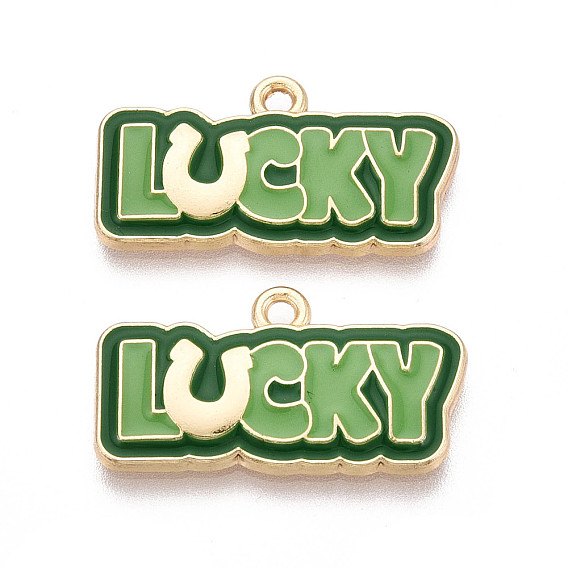 Подвески из сплава с эмалью ко Дню Святого Патрика, талисманы на удачу, золотые, без кадмия, без никеля и без свинца