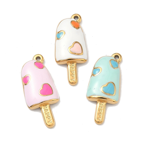 304 нержавеющей стальной эмали подвески, мороженое прелести, ионное покрытие (ip), реальный 18 k позолоченный