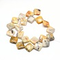 Natural Rhombus Crazy Agate Beads Strands, 18~19x18~19x6mm, Hole: 1mm, about 22pcs/strand, 15.74 inch