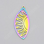 5Pcs Ion Plating(IP) 201 Stainless Steel Pendants, Laser Cut, Moon Phase