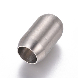 304 Stainless Steel Magnetic Clasps with Glue-in Ends, Matte, Column