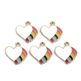 Pendentifs en émail , sans cadmium et sans nickel et sans plomb, cœur, or et de lumière