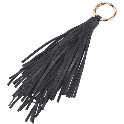 Брелок с подвесками-кисточками из искусственной кожи, золотые