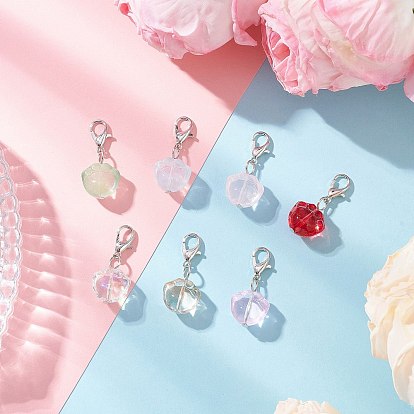 Стекло подвесные украшения, отпечаток лапы, с цинковым сплавом застежками омаров коготь