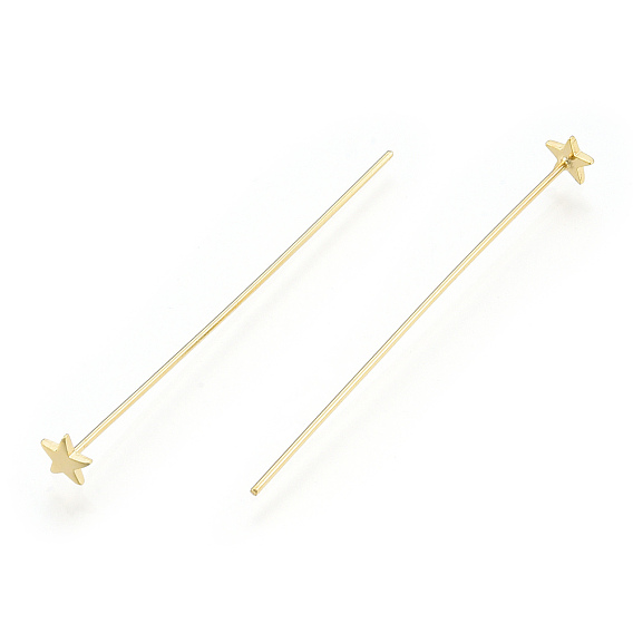 Brass Star Head Pins, Nickel Free