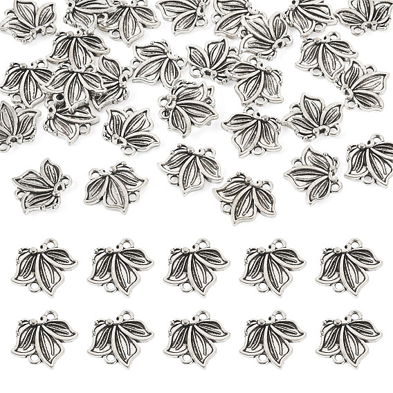 Tibetan Styles Alloy Connector Charms, Antique Silver