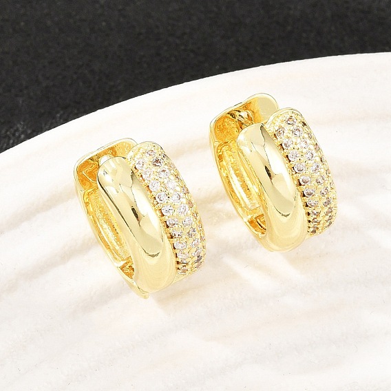 Латунные серьги-кольца из прозрачного кубического циркония, круглые кольца, долговечный, стойки покрытие, без свинца и без кадмия