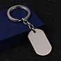 Rectangle 304 Stainless Steel Keychain, Smooth Surface