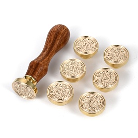 Brass Retro Initials Wax Sealing Stamp, 26 Letters A-Z Wax Seal Stamp with Wooden Handle for Post Decoration DIY Card Making