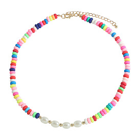 Bohemian Resin Beaded Collar Necklace with Vacation Vibes