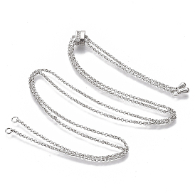 Латунные ожерелья делая, без кадмия и без свинца, ожерелья с ползунком, с прозрачным цирконием и цепочкой Роло