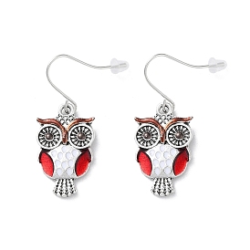 Alloy With Enamel Earrings, Owl