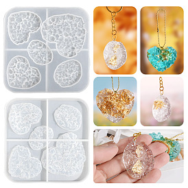 Heart Oval Raw Crystal Cluster DIY Food Grade Silicone Molds, Resin Casting Molds, for UV Resin, Epoxy Resin Craft Making
