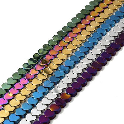 Vacuum Plating Non-magnetic Synthetic Hematite Beads Strands, Heart