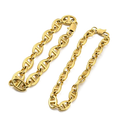 Ion Plating(IP) 304 Stainless Steel Oval Link Chain Bracelets