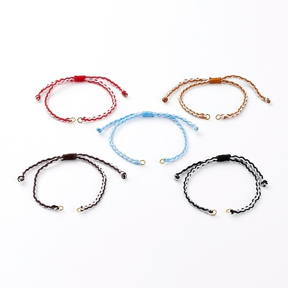 Adjustable Nylon Braided Cord Bracelet Making, with 304 Stainless Steel Jump Rings