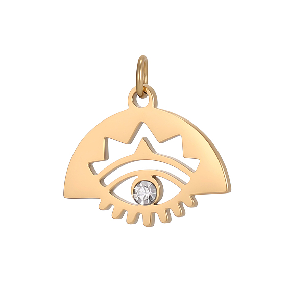 304 подвески из нержавеющей стали, Очарование глаз, ионное покрытие (ip), с четким кубического циркония