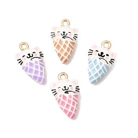 Подвески из эмали и сплава, В форме кошки с подвесками в виде мороженого, долговечный, золотые