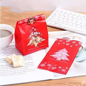 Plastic Bag, Treat Bag, Christmas Theme, Bakeware Accessoires, for Mini Cake, Cupcake, Cookie Packing, Excluding Stickers