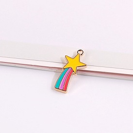 Подвески из эмали и сплава, без свинца, без кадмии и без никеля, очарование падающей звезды