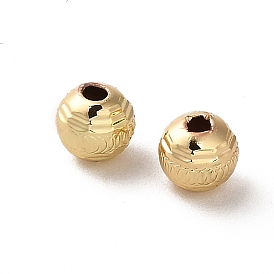 Rack Plating Brass Spacer Beads, Long-Lasting Plated, Round