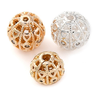 Латунные микро-паве прозрачные кубические цирконии разделители baeds, долговечный, круглые