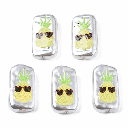 3d perles d'imitation en plastique ABS imprimées, Rectangle à l'ananas