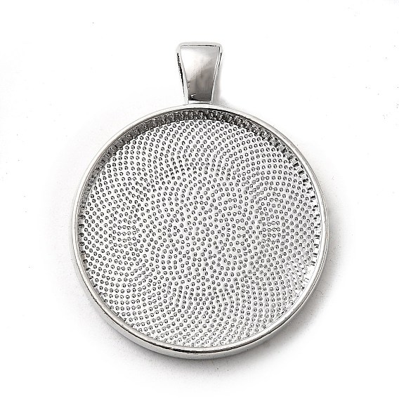 Сеттинги для кулона(кабошонов), сплав, чашки безель с краями, без кадмия и без свинца, плоско-круглые, 43x34x4 мм, отверстие : 7x4 мм, лоток : 30 мм