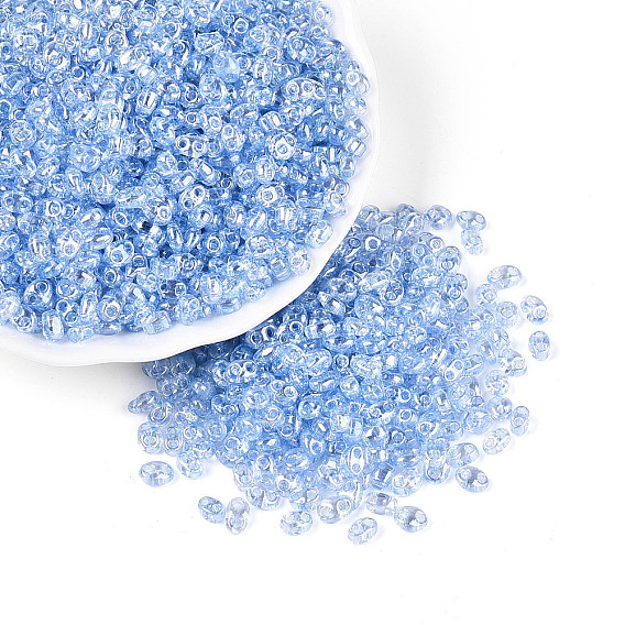 Прозрачные цветные блестящие стеклянные бусины, овальные, 2-луночное