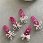 Red Pearl Butterfly Hair Clip with Cute Flower and Waterdrop BB Clips for Bangs