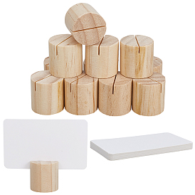 24шт. держатель для блокнота из дерева в форме колонны, с 24 шт. чистых листов бумаги, крафт-бумага, прямоугольные