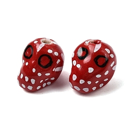 Фарфоровые бусины ручной работы, череп, ручная роспись