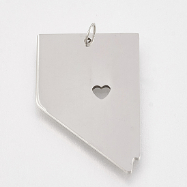 201 Stainless Steel Pendants, Map of Nevada