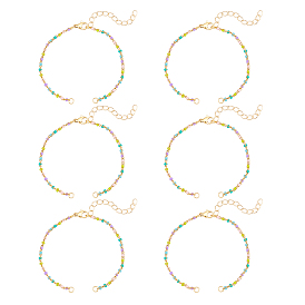 6piezas 304fabricación de pulseras de cadenas retorcidas de acero inoxidable esmaltado, con broches de pinza de langosta y anillos para saltar