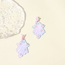 Halloween earrings flower ghost laser colorful sweet little ghost earrings cute earrings