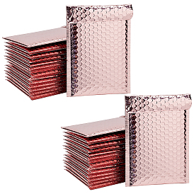 Rose Gold Bubble Packaging Bags, Self-Adhesive Closure, for Mailing, Packaging, Rectangle