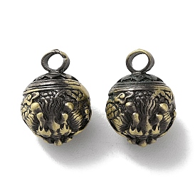 Tibetan Style Brass Pendants, Cadmium Free & Lead Free, Round