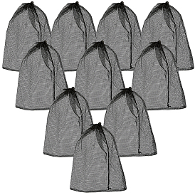 Подарочные пакеты из полиэстера с прямоугольной сеткой, ювелирные изделия сумки на шнурке, для свадебной вечеринки мешки для упаковки конфет