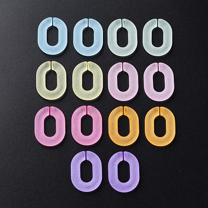 Anillos de acrílico transparente que une, conectores de enlace rápido, para hacer cadenas de cable, esmerilado, oval